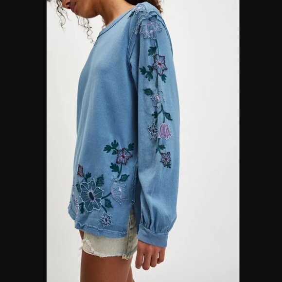 Free People Violet Vines Long Sleeve Tee - Picture 2 of 10